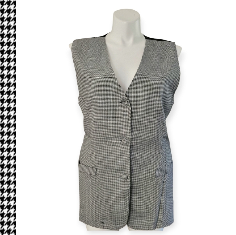 Gray Houndstooth Sleeveless Vest Size 18W